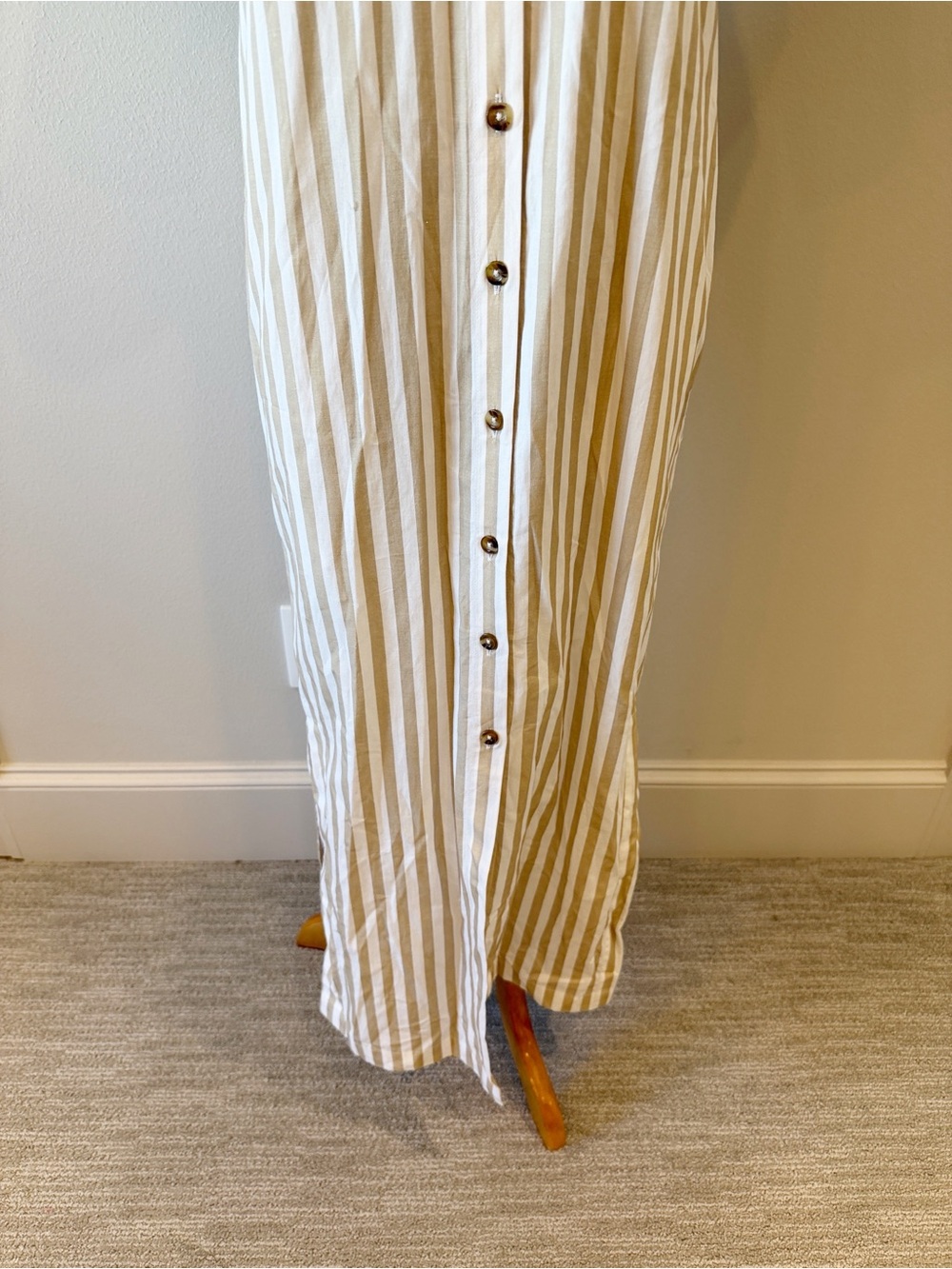 Lady Captain Sand Striped Military Midi Shirt Dress - Picture 5 of 11
